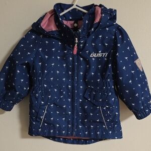 Gustin Kids Navy Raincoat with Pink Accents
